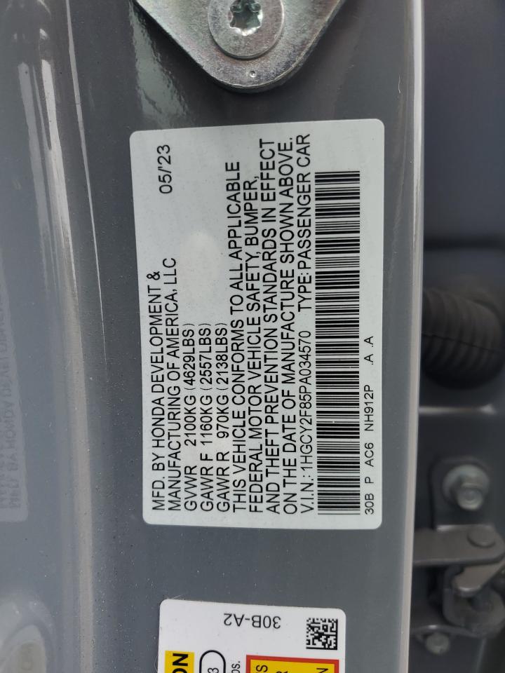 1HGCY2F85PA034570 2023 Honda Accord Touring Hybrid