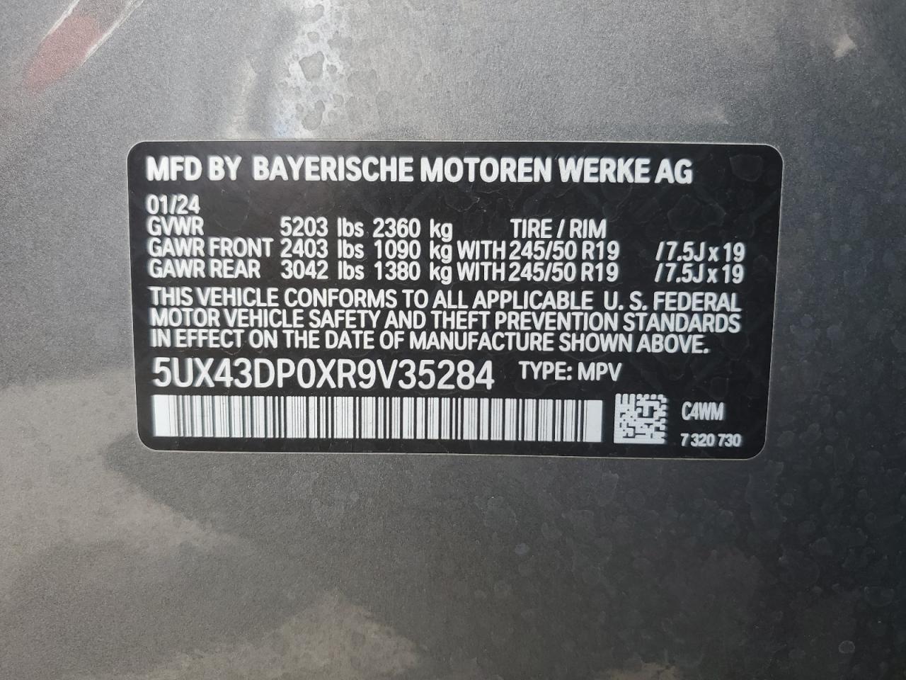 5UX43DP0XR9V35284 2024 BMW X3 - Image 14