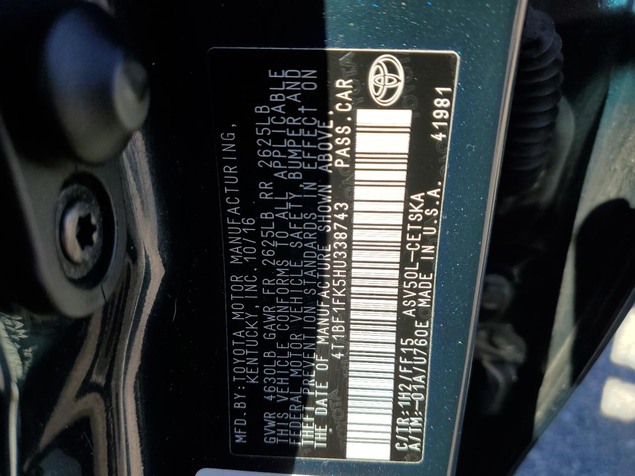 4T1BF1FK5HU338743 2017 TOYOTA CAMRY - Image 13