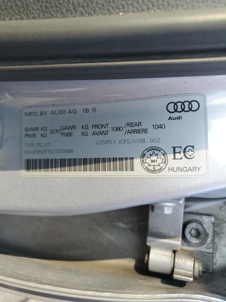 WAUF8GFF3G1033888 2016 Audi S3 Prestige