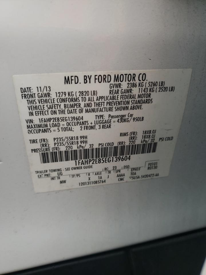 1FAHP2E85EG139604 2014 Ford Taurus Sel