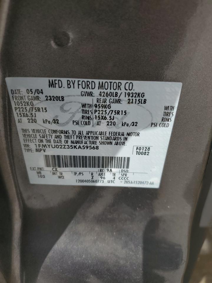 1FMYU02Z35KA59568 2005 Ford Escape Xls