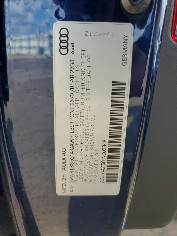 WAUY4GF50JN002349 2018 Audi S5 Premium Plus