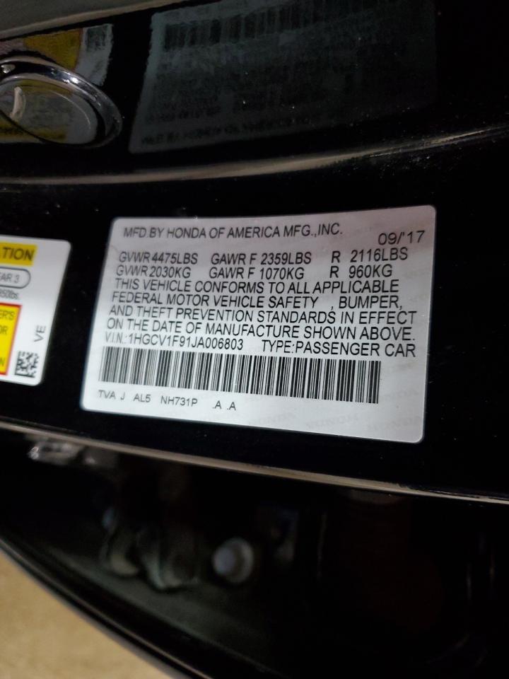 1HGCV1F91JA006803 2018 Honda Accord Touring