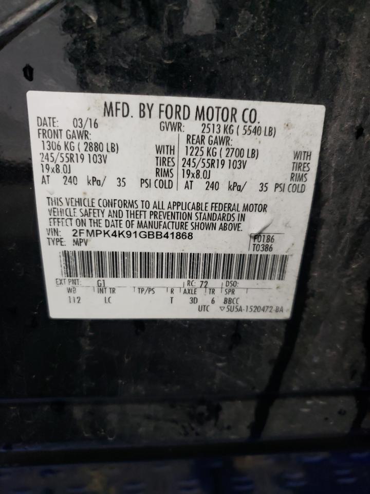 2FMPK4K91GBB41868 2016 Ford Edge Titanium