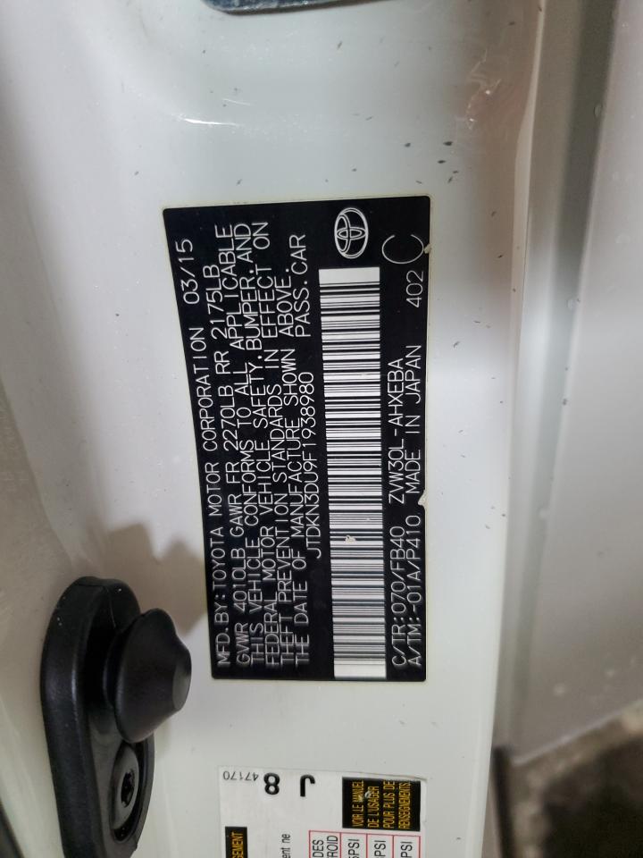 JTDKN3DU9F1938980 2015 Toyota Prius