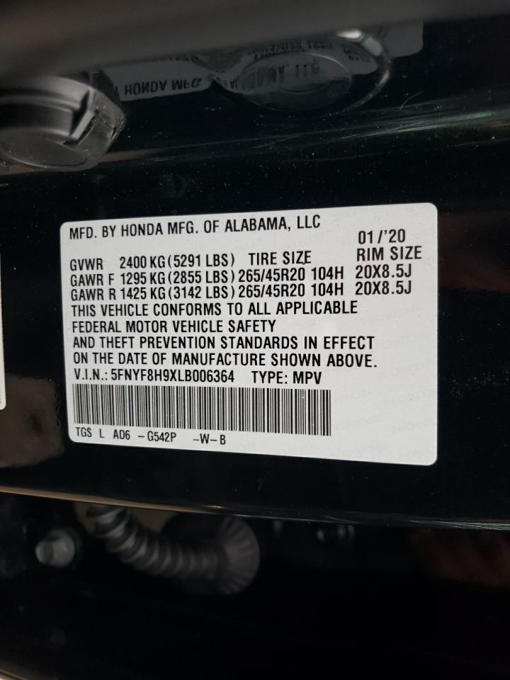 2020 Honda Passport Touring VIN: 5FNYF8H9XLB006364 Lot: 72500894