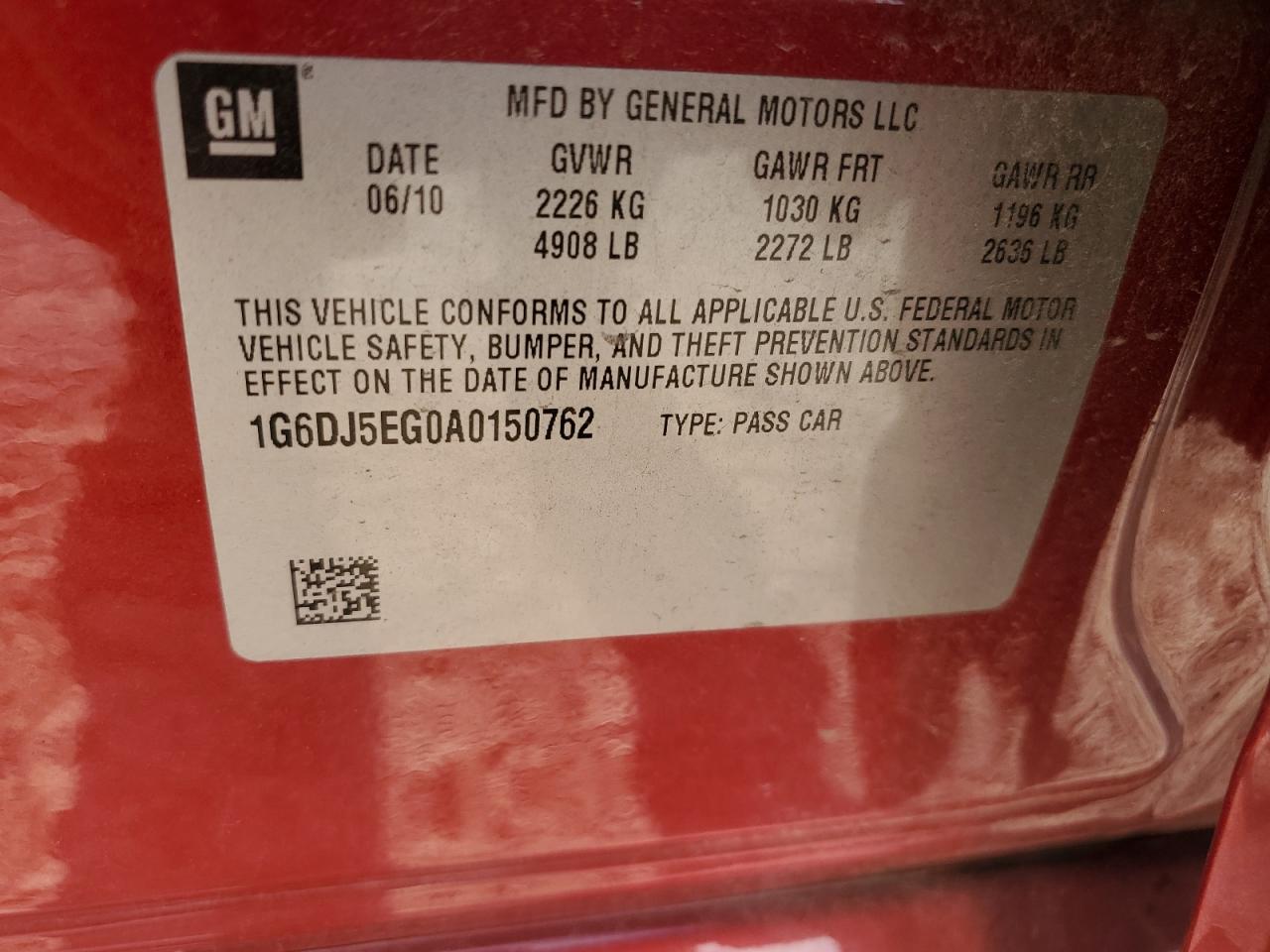 1G6DJ5EG0A0150762 2010 Cadillac Cts Performance Collection