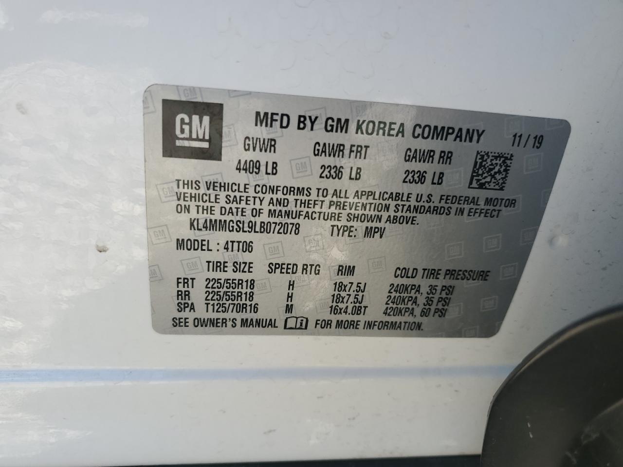 KL4MMGSL9LB072078 Buick Encore GX 12