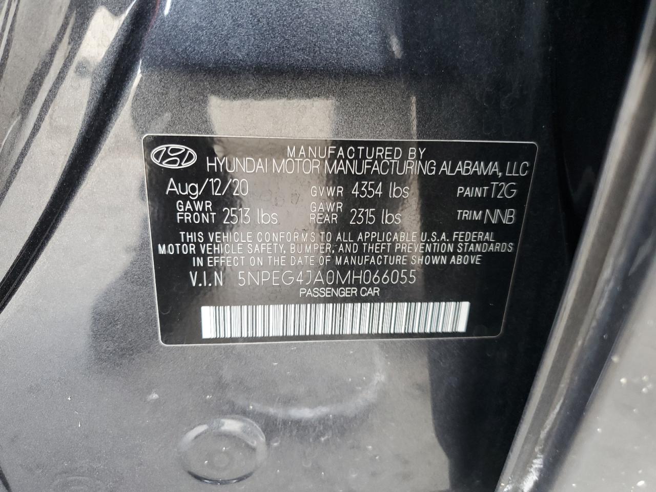 5NPEG4JA0MH066055 2021 Hyundai Sonata Se