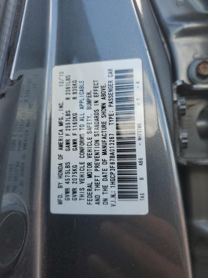 1HGCP3F87BA013267 2011 Honda Accord Exl