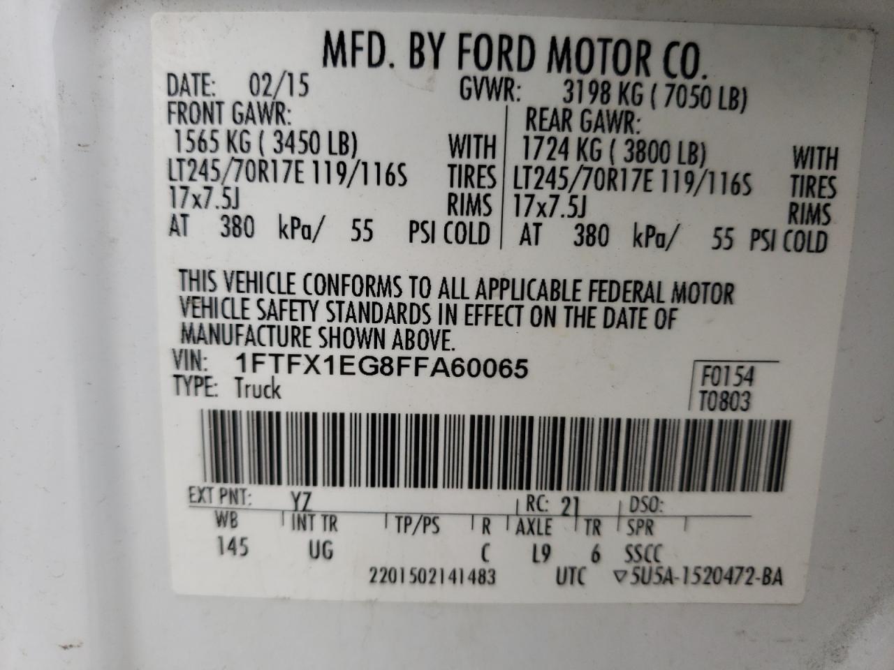 1FTFX1EG8FFA60065 2015 FORD F-150 - Image 12