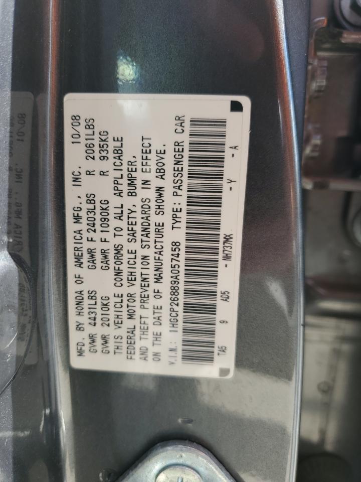 1HGCP26889A057458 2009 Honda Accord Exl