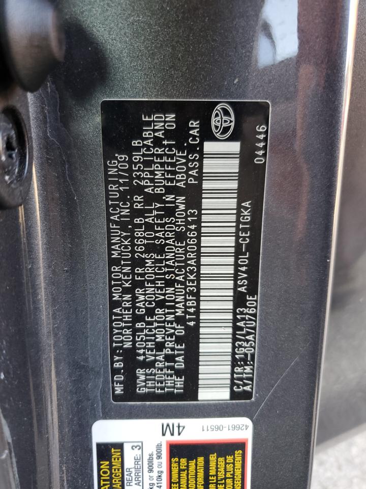 4T4BF3EK3AR066413 2010 Toyota Camry Base