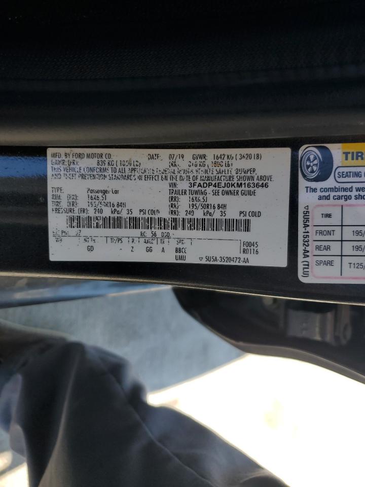 2019 Ford Fiesta Se VIN: 3FADP4EJ0KM163646 Lot: 72435994