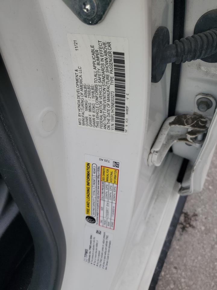19XFL1H75NE003273 2022 Honda Civic Exl