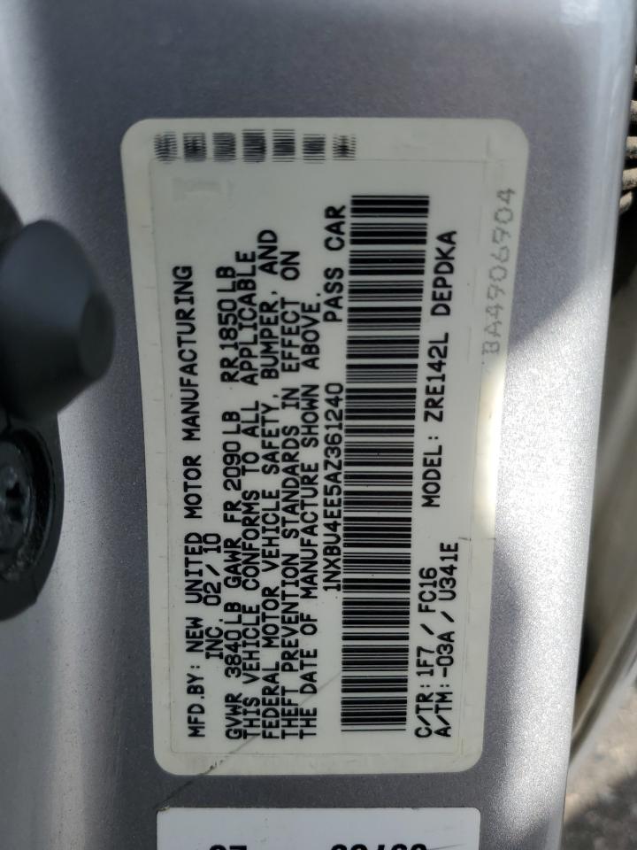 1NXBU4EE5AZ361240 2010 Toyota Corolla Base