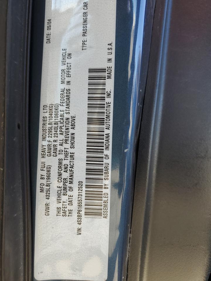 4S3BP616557312520 2005 Subaru Legacy 2.5I