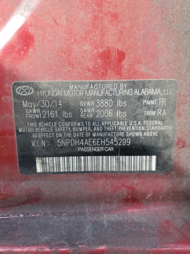 2014 Hyundai Elantra Se VIN: 5NPDH4AE6EH545299 Lot: 71998024