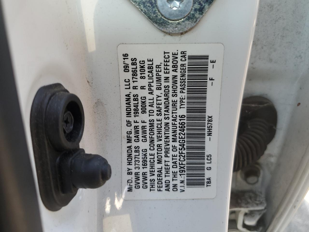 19XFC2F54GE246616 2016 HONDA CIVIC - Image 14