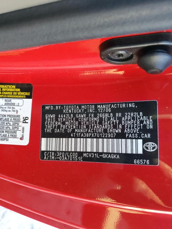 4T1FA38PX7U122907 2007 Toyota Camry Solara Se