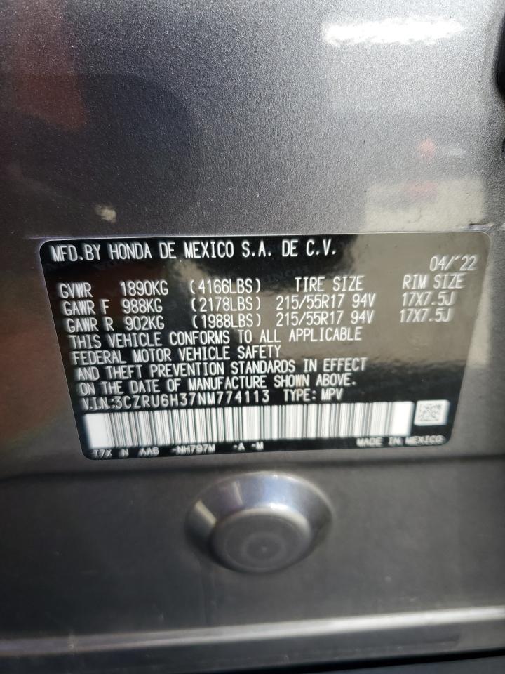 3CZRU6H37NM774113 2022 Honda Hr-V Lx