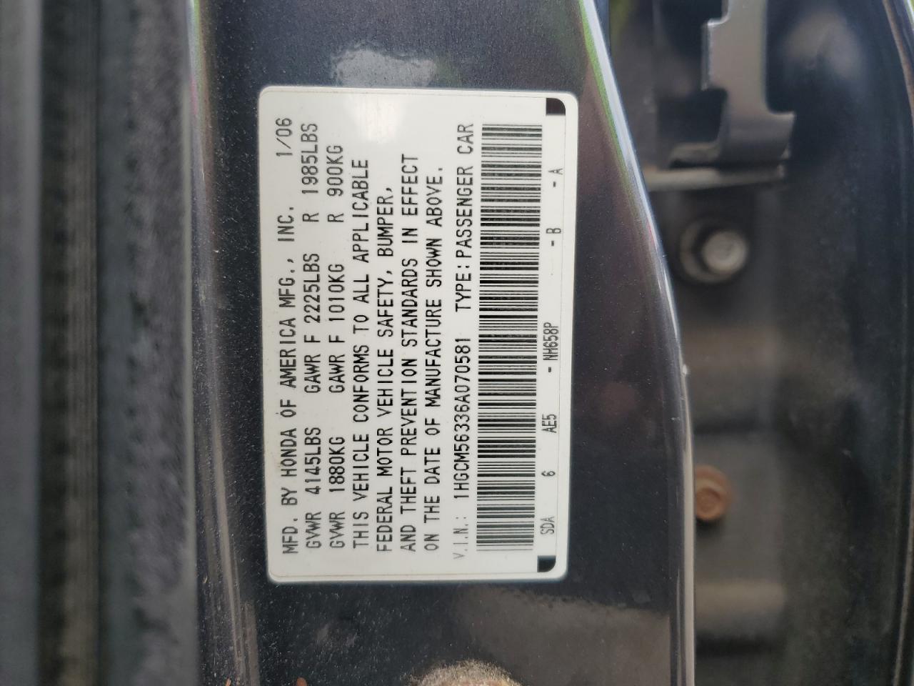 1HGCM56336A070581 2006 Honda Accord Se