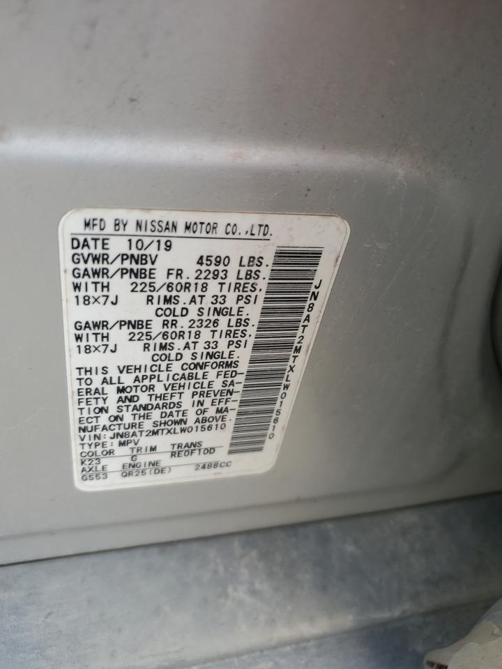 JN8AT2MTXLW015610 2020 Nissan Rogue S