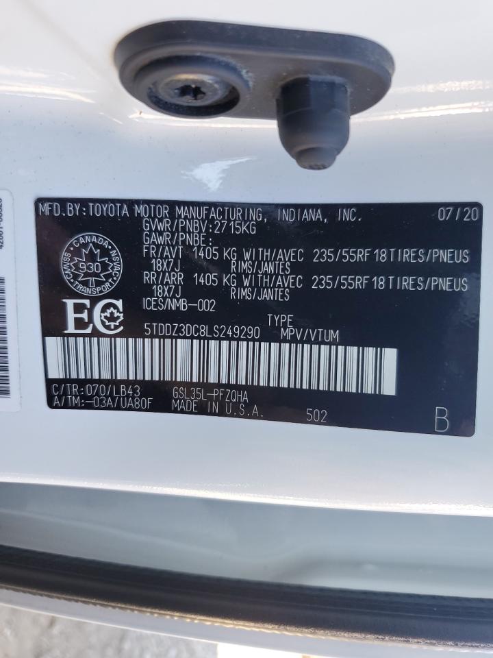 5TDDZ3DC8LS249290 2020 TOYOTA SIENNA - Image 13