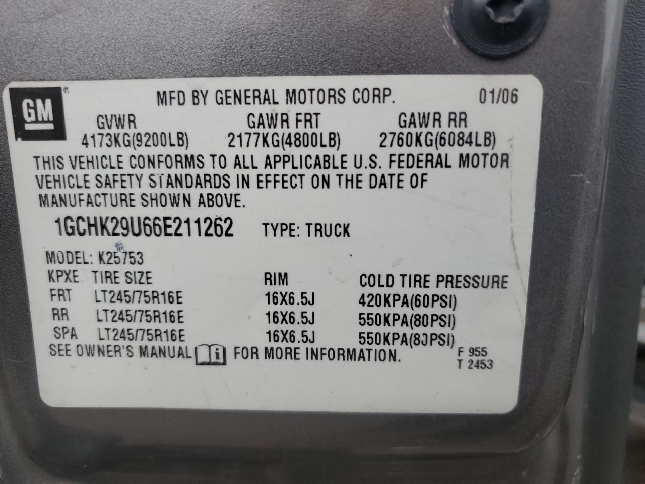 1GCHK29U66E211262 2006 Chevrolet Silverado K2500 Heavy Duty