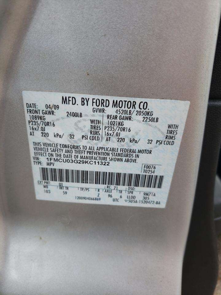 1FMCU03G29KC11322 2009 Ford Escape Xlt