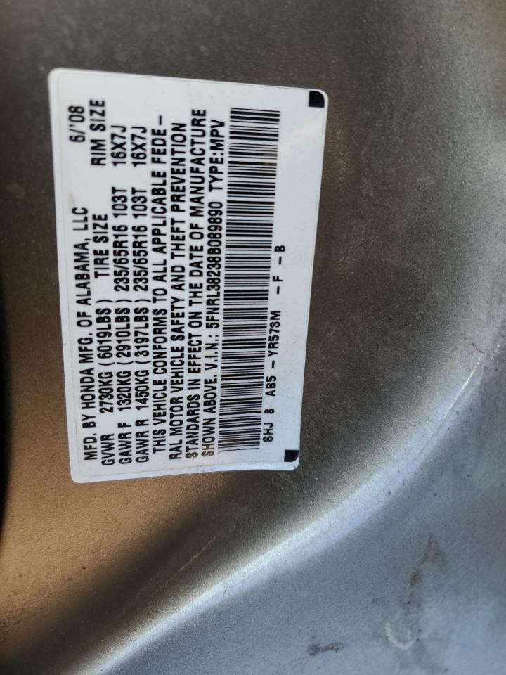 5FNRL38238B089890 2008 Honda Odyssey Lx