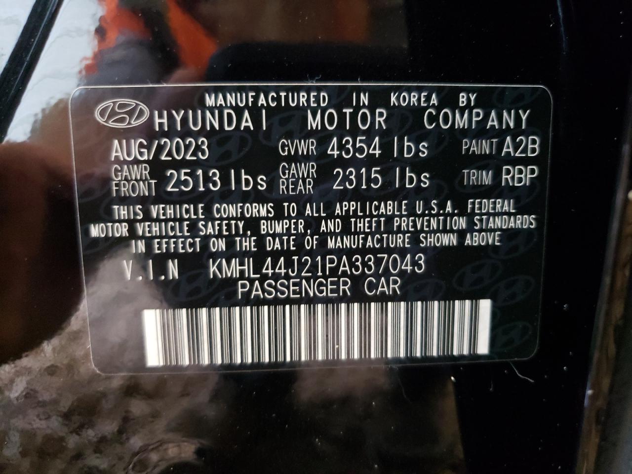 KMHL44J21PA337043 2023 Hyundai Sonata Sel Plus