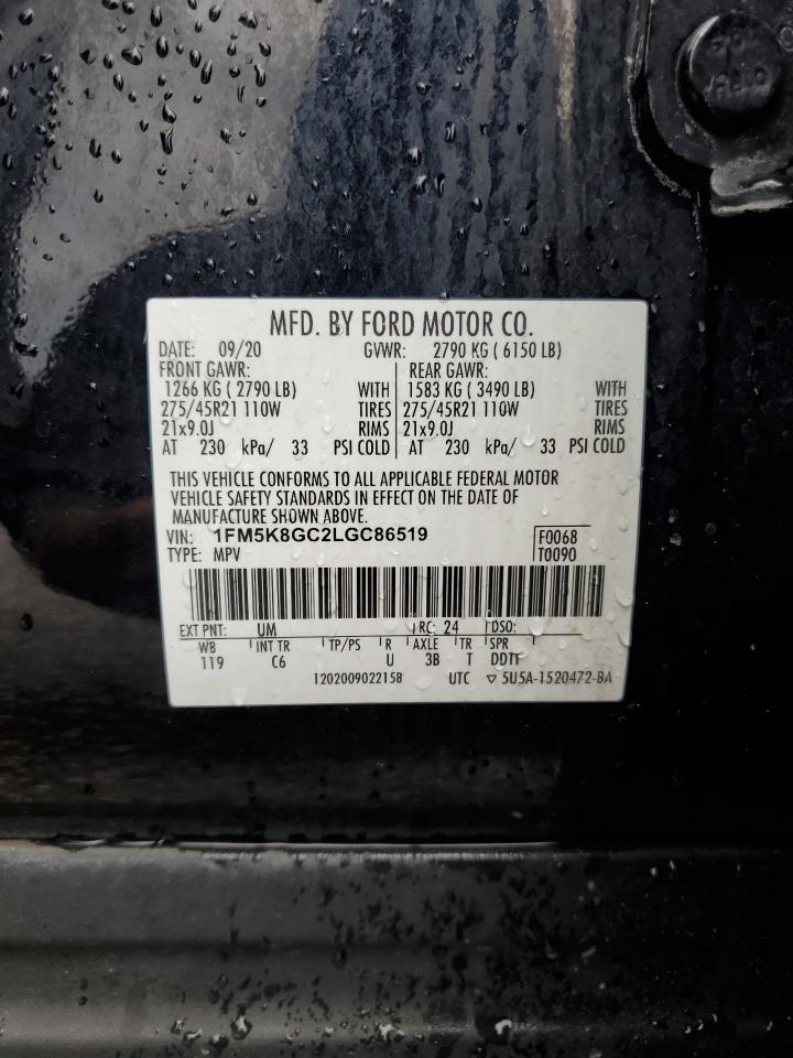 2020 Ford Explorer St VIN: 1FM5K8GC2LGC86519 Lot: 70579544