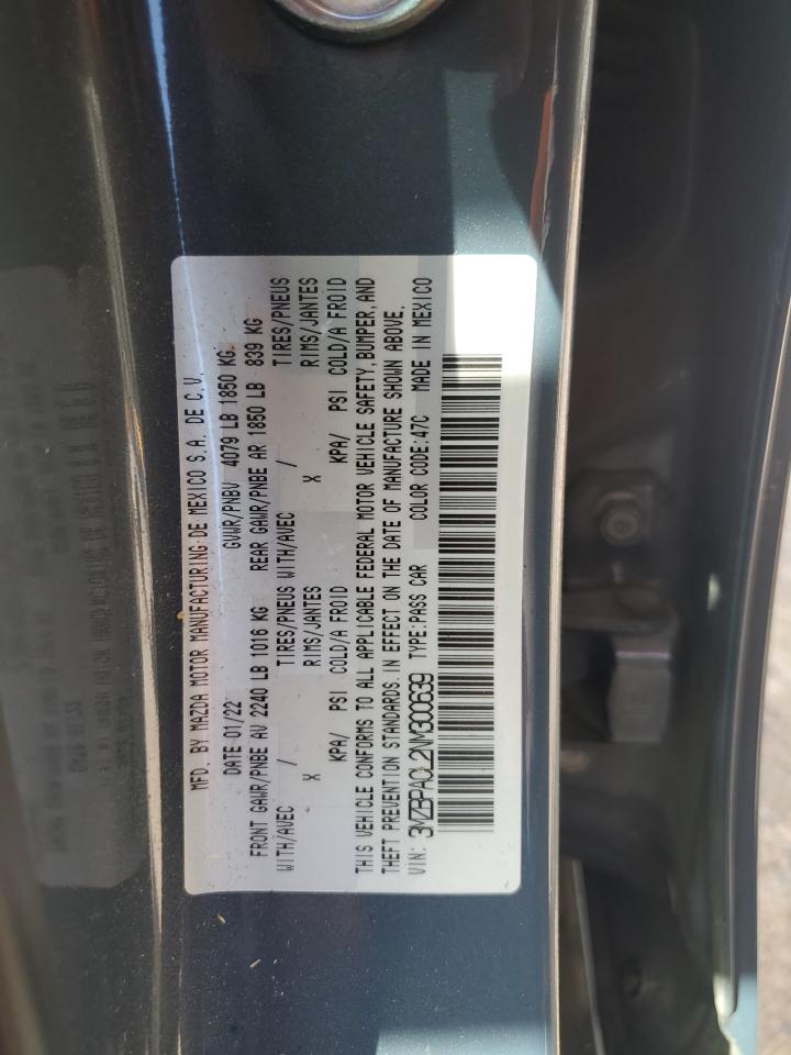 3MZBPACL2NM300639 2022 Mazda 3 Preferred