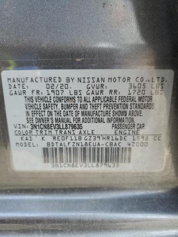 3N1CN8EV3LL879635 Nissan Versa SV 12