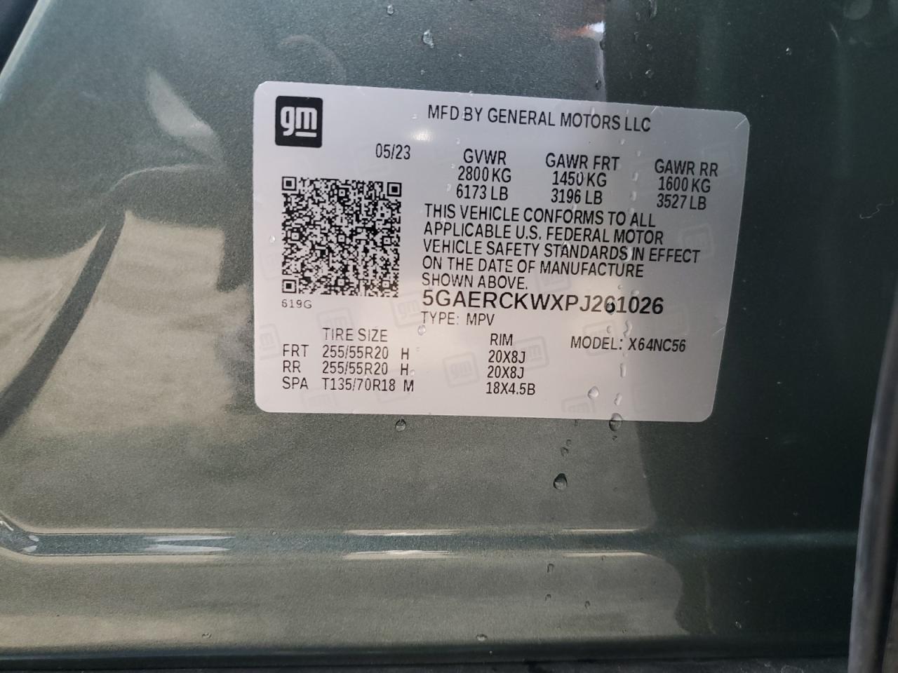 5GAERCKWXPJ261026 2023 Buick Enclave Premium