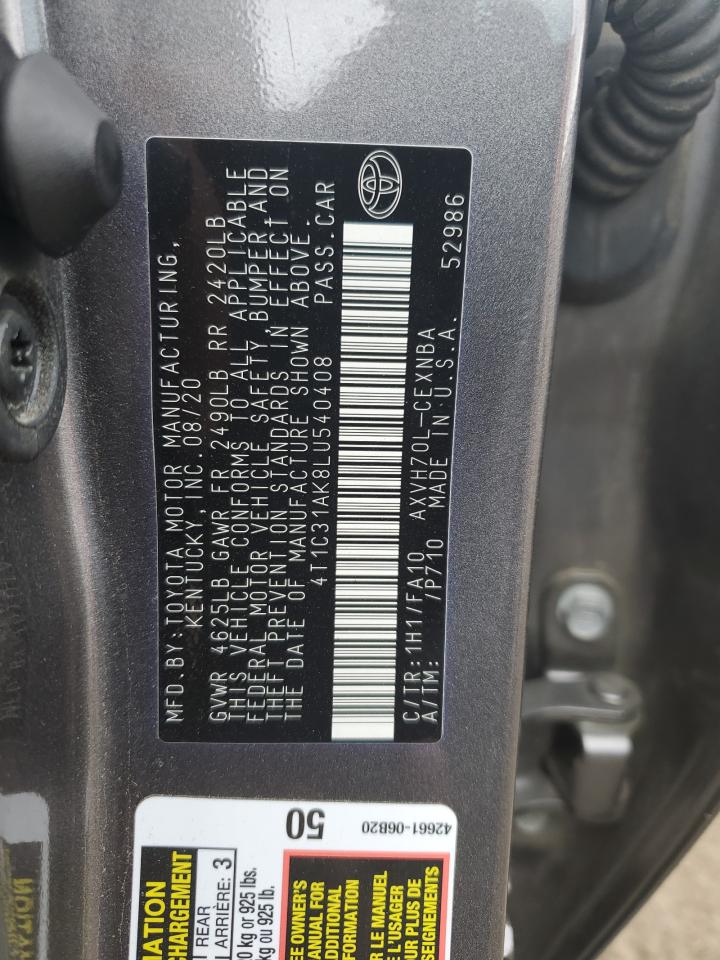 4T1C31AK8LU540408 2020 TOYOTA CAMRY - Image 12