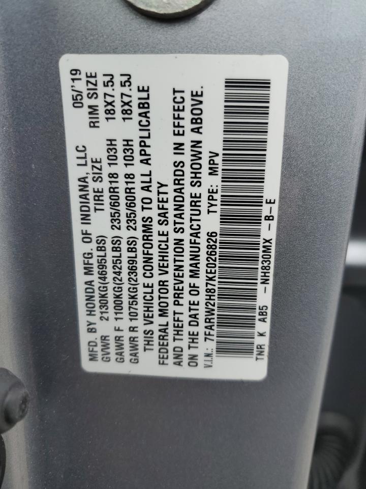 7FARW2H87KE026826 2019 Honda Cr-V Exl