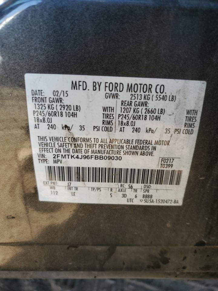 2FMTK4J96FBB09030 2015 Ford Edge Sel