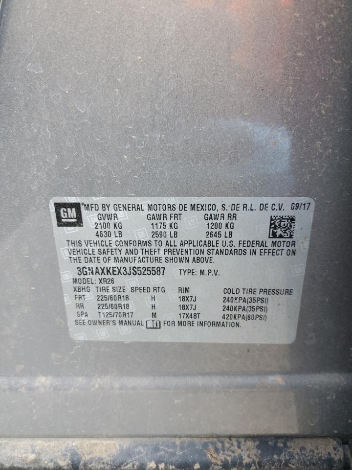 3GNAXKEX3JS525587 2018 Chevrolet Equinox Lt