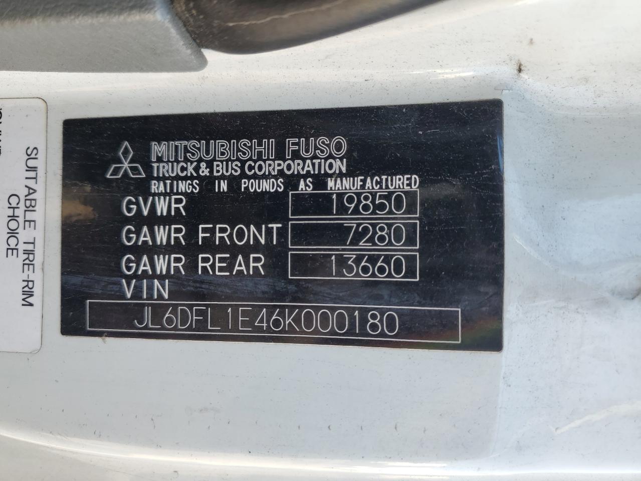 JL6DFL1E46K000180 2006 Mitsubishi Fuso Truck Of America Inc Fk 61F JL6DFL1E46K000180 2006 Mitsubishi Fuso Truck Of America Inc Fk 61F