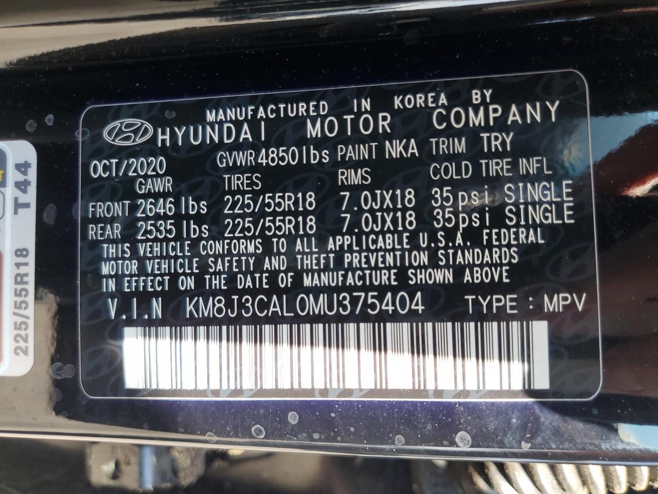 KM8J3CAL0MU375404 2021 Hyundai Tucson Limited