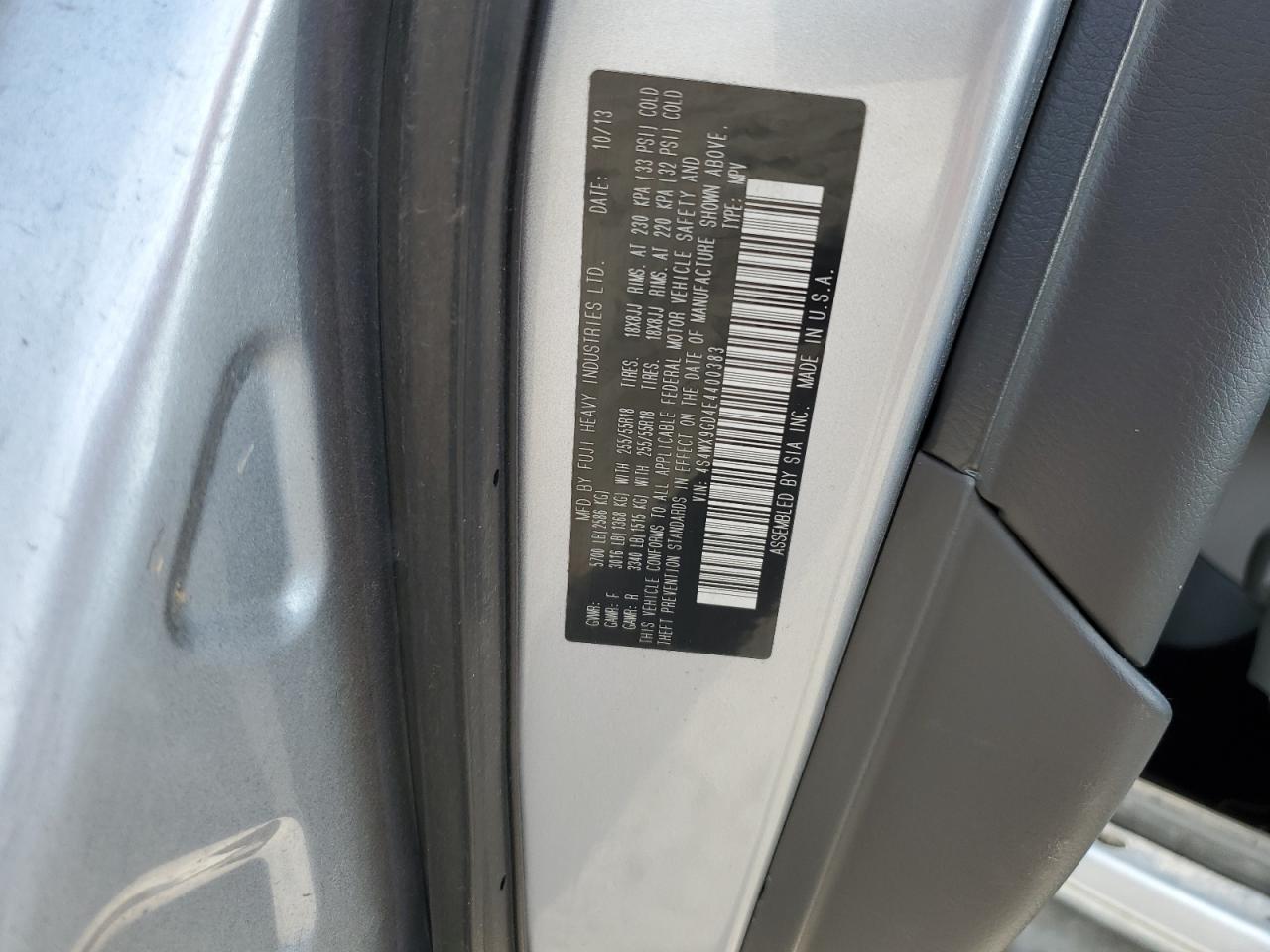 2014 Subaru Tribeca Limited VIN: 4S4WX9GD4E4400383 Lot: 72416604