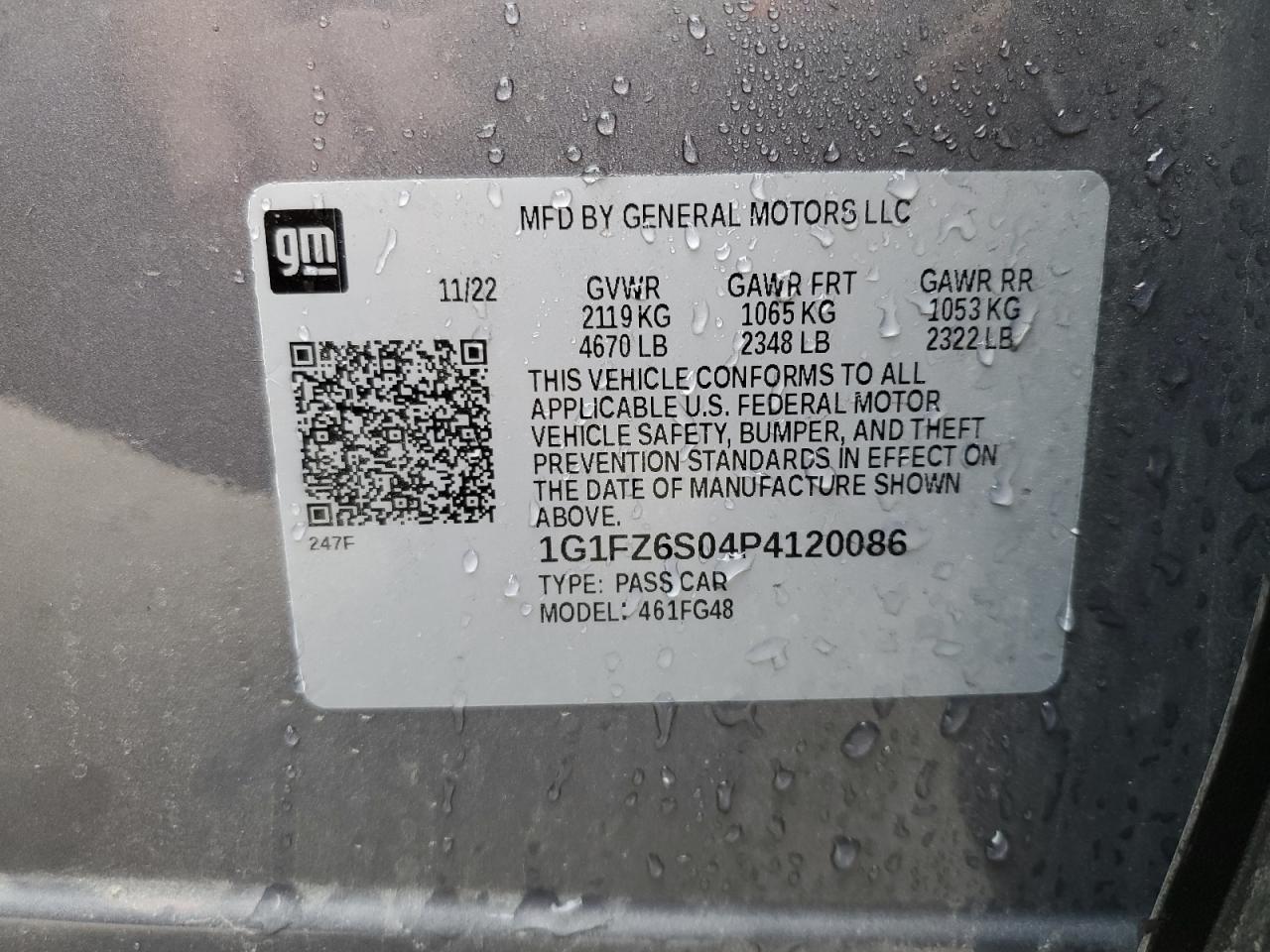 1G1FZ6S04P4120086 2023 Chevrolet Bolt Euv Premier