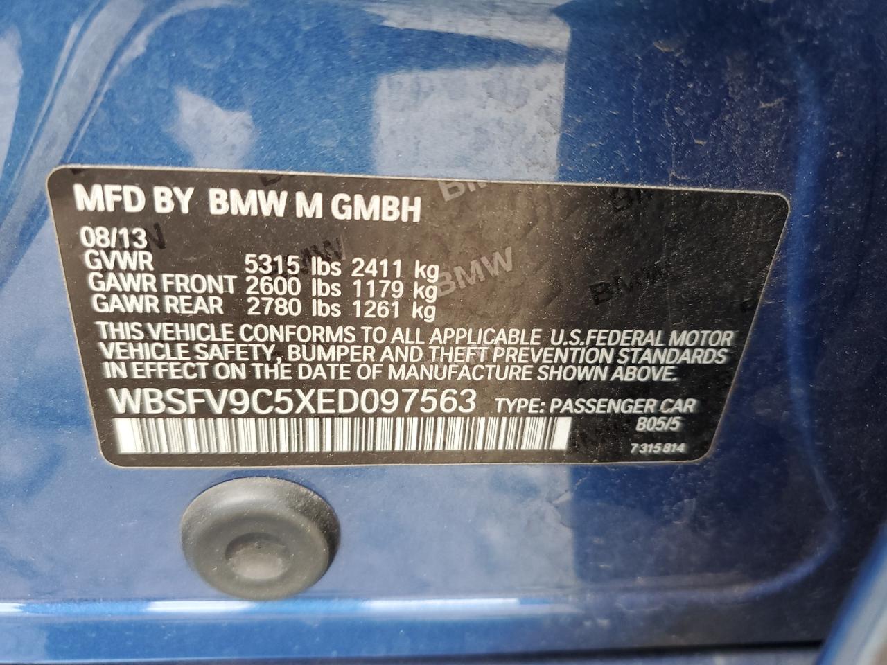 WBSFV9C5XED097563 2014 BMW M5