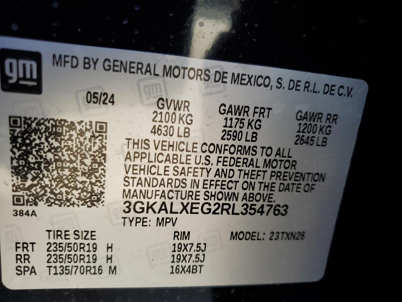 3GKALXEG2RL354763 2024 GMC Terrain Denali