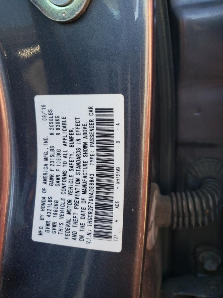 1HGCR2F70HA068843 2017 Honda Accord Ex