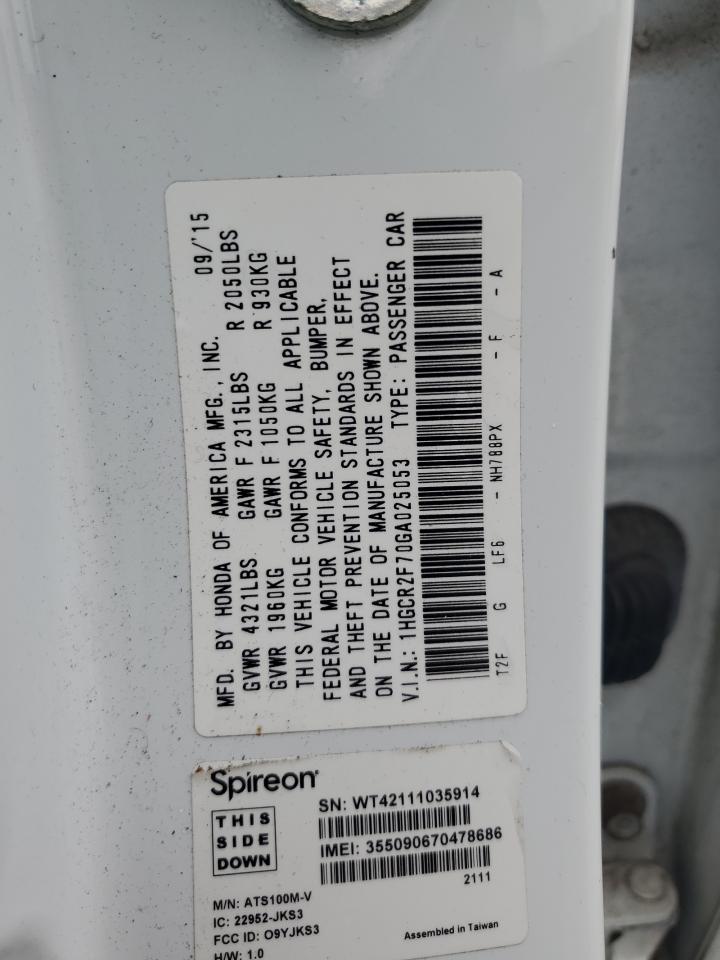 1HGCP2F70GA025053 2016 Honda Accord