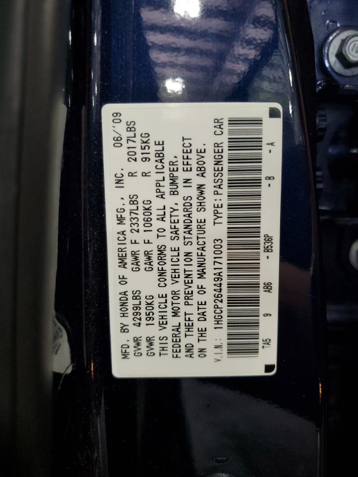 1HGCP26449A171003 2009 Honda Accord Lxp